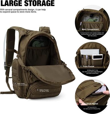 Military Style Waterproof Tactical Backpack Tan Color Molle Tactical Backpack