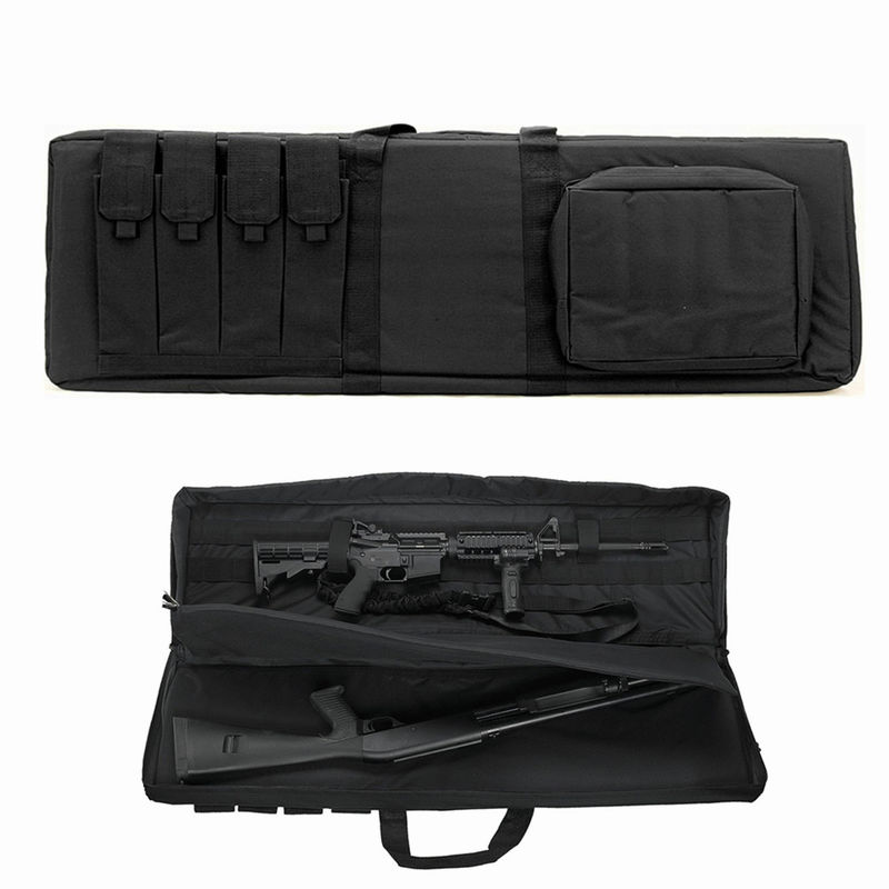 OEM ODM Double Gun Case with 4 Magazine Holders & Padded Front Pocket